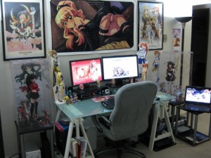 Manga room trestle desk anime