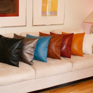 faux leather pillows Bedroom decoration