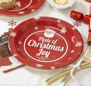 normal vintage style christmas paper plates christmas