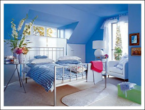Blue-Bedroom-Ideas-for-Teenage-Girls-Hanging-Flower