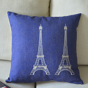 eiffel tower patterned signature cotton pillow in blue with filling dxxqur1339742622410