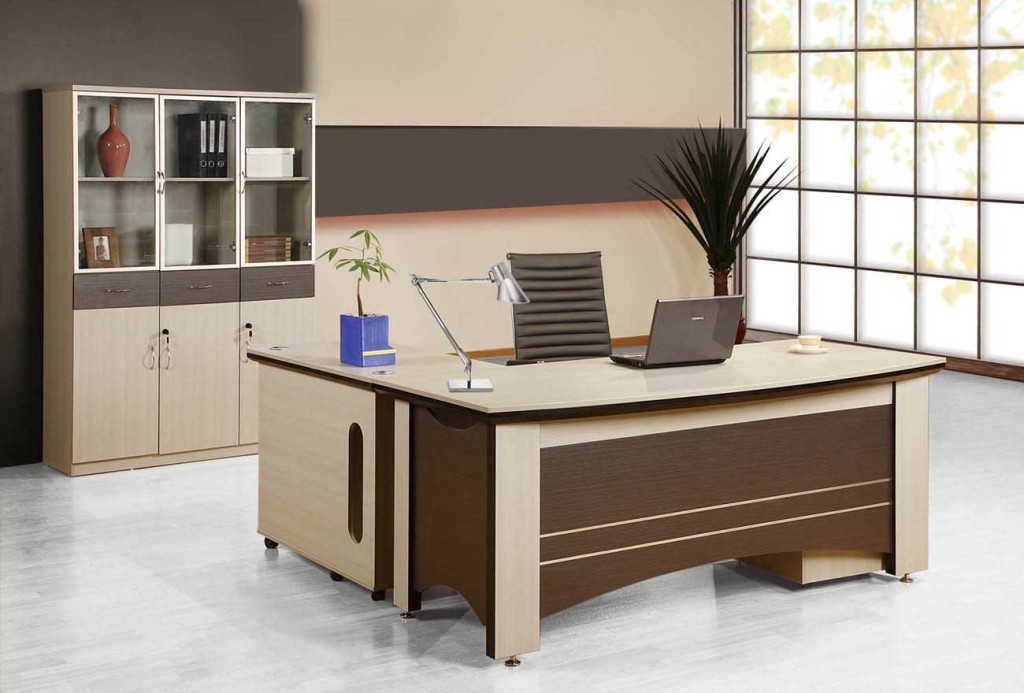 Luxury Brown Finish Home Office Laptop Desk