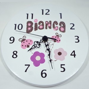 Pink Brown Ladybugs wall clock 1