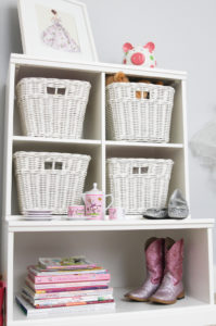 PBK Cubby Storage with Wicker Baskets